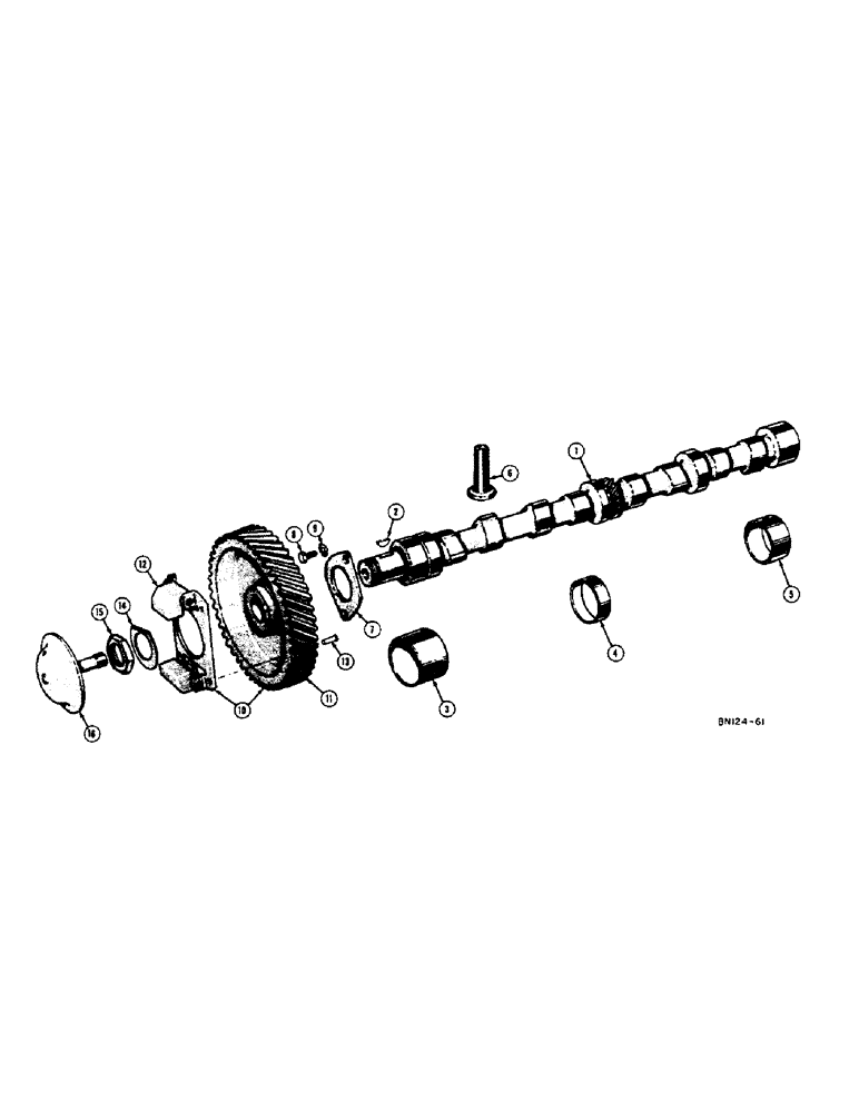 Схема запчастей Case 310D - (016[1]) - CAMSHAFT AND TIMING GEAR (01) - ENGINE