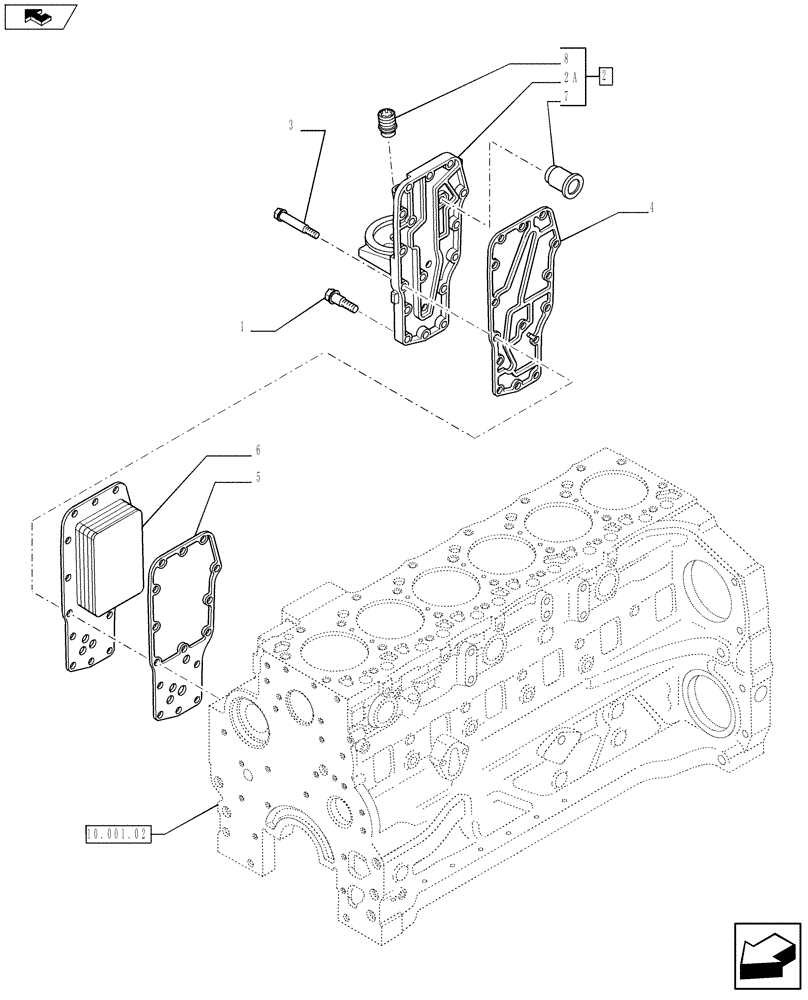 Схема запчастей Case F4DFE613F A002 - (10.408.01) - HEAT EXCHANGER - ENGINE (2854226) (10) - ENGINE