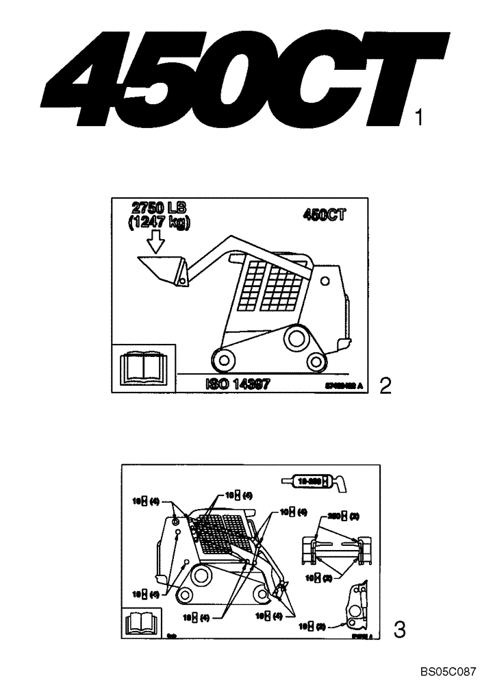 Схема запчастей Case 450CT - (09-42A) - DECAL - MODEL (450CT) (09) - CHASSIS