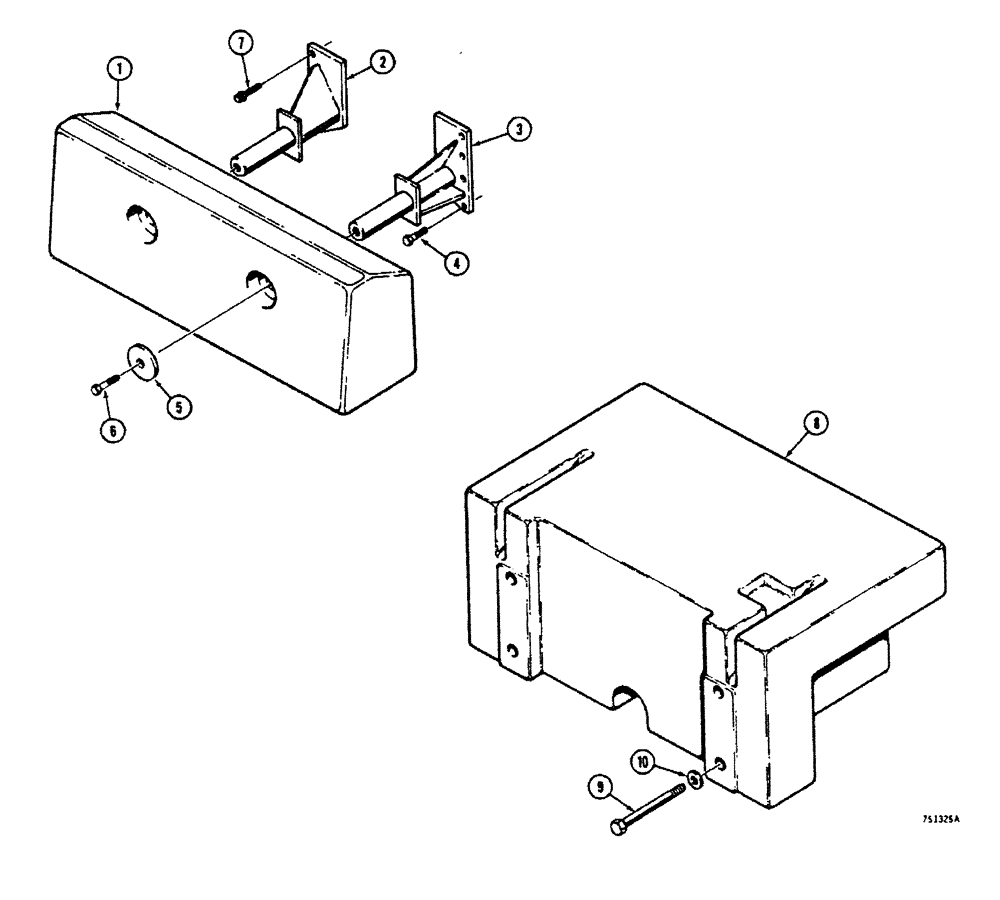 Схема запчастей Case 450 - (278[1]) - REAR COUNTERWEIGHT WITHOUT REAR MOUNTED EQUIPMENT BEFORE TRACTOR SN. 3060333 (05) - UPPERSTRUCTURE CHASSIS