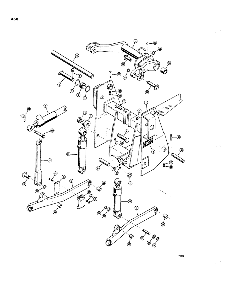 Схема запчастей Case 35 - (450) - 3-POINT HITCH, MOUNTING FRAME AND RELATED PARTS 