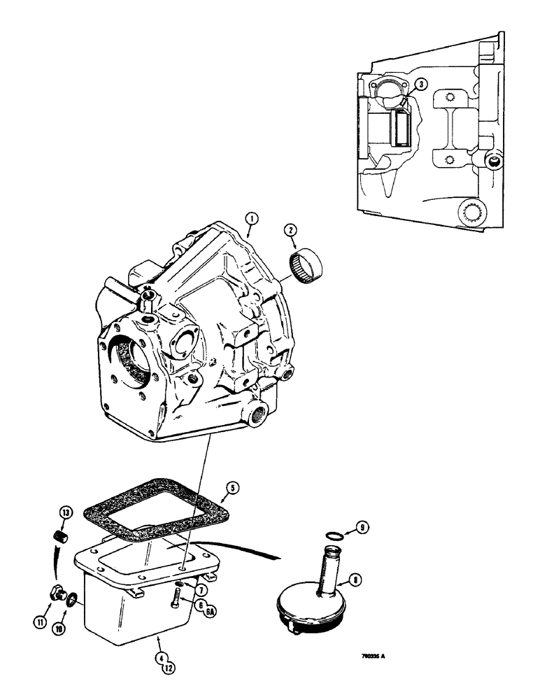 Схема запчастей Case 350B - (096) - POWER SHUTTLE, HOUSING AND OIL PAN (03) - TRANSMISSION