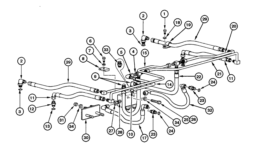 Схема запчастей Case 885 - (08.24[00]) - LINK HYDRAULIC CIRCUIT (08) - HYDRAULICS