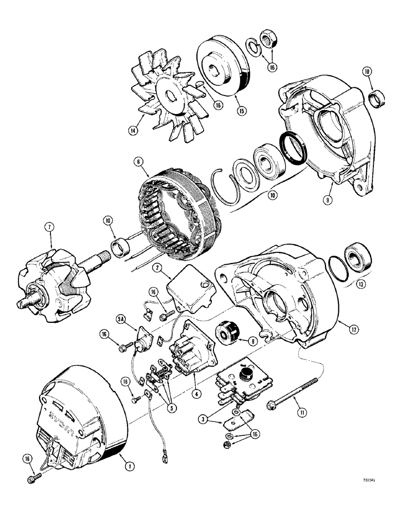 Схема запчастей Case 380CK - (046) - K925009 ALTERNATOR (04) - ELECTRICAL SYSTEMS