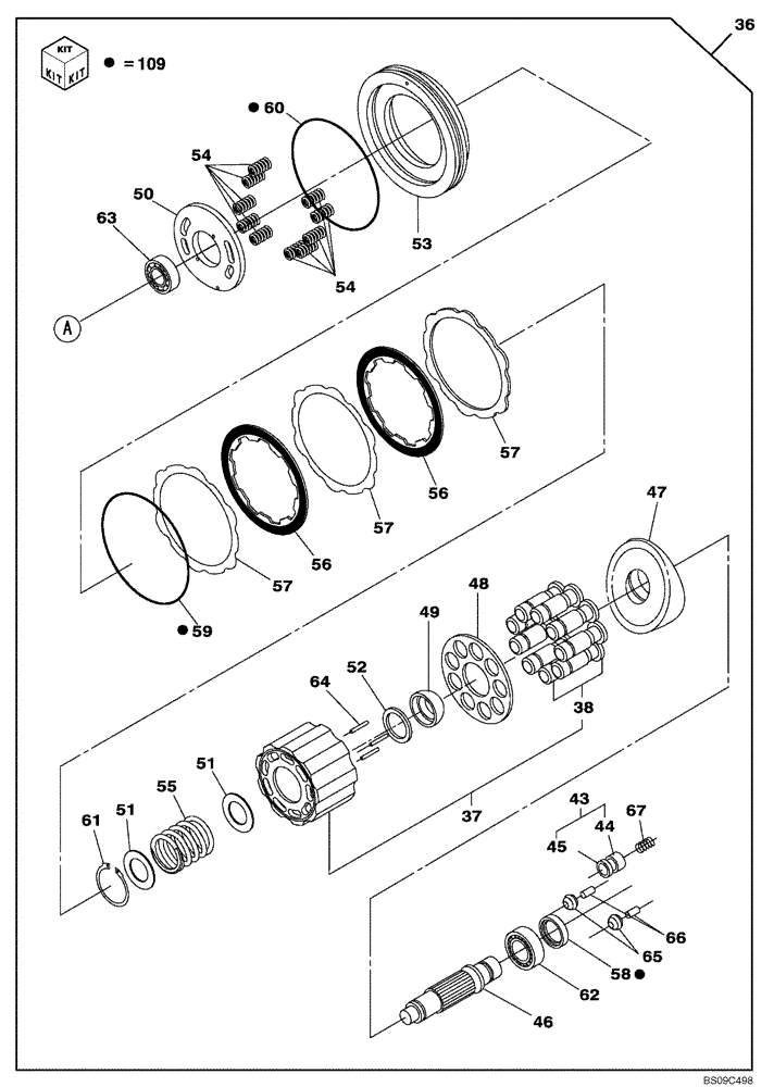 Схема запчастей Case CX80 - (06-04) - TRAVEL MOTOR (06) - POWER TRAIN