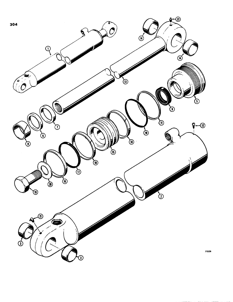 Схема запчастей Case 35 - (304) - G101175 BACKHOE DIPPER CYLINDER, WITH ONE PIECE PISTON 