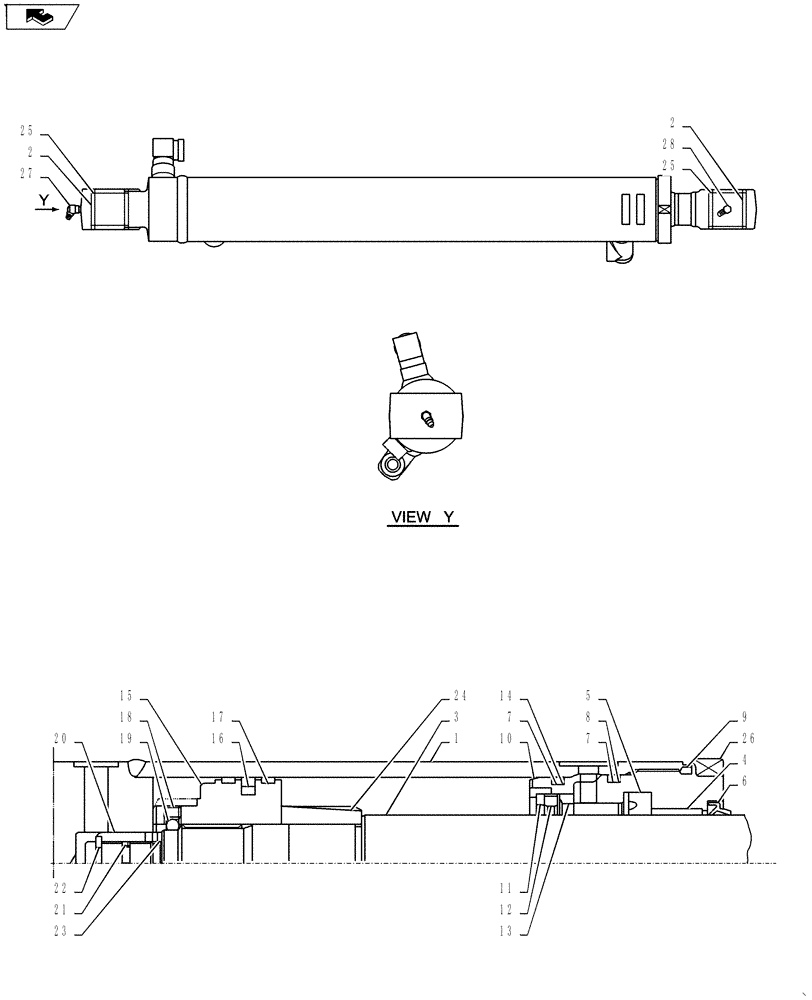 Схема запчастей Case CX27B ASN - (35.730.06) - CYLINDER, ASSY (ARM) (35) - HYDRAULIC SYSTEMS