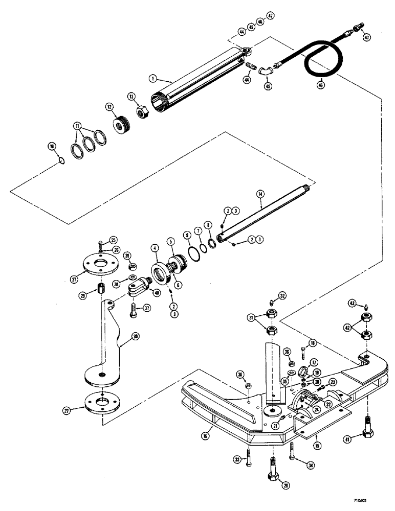 Схема запчастей Case 1530 - (106) - 18 INCH TREE SHEAR (09) - CHASSIS/ATTACHMENTS