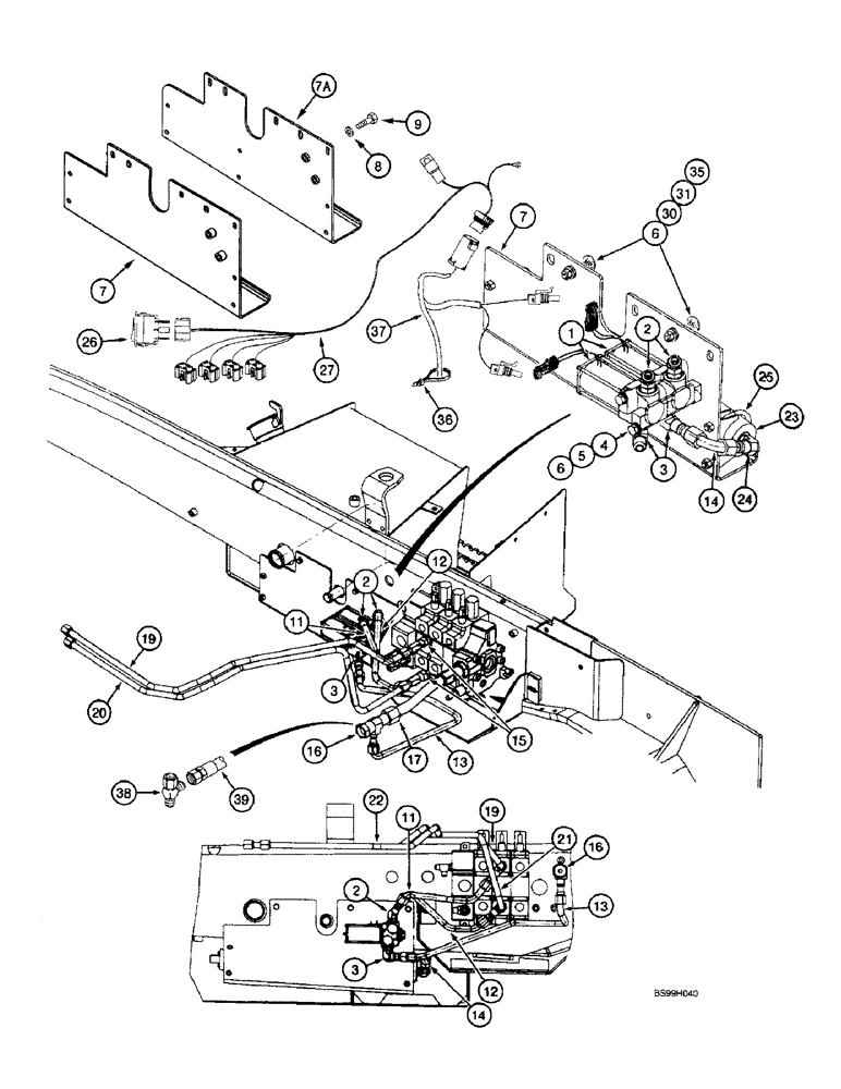 Схема запчастей Case 590SL - (8-60) - RIDE CONTROL HYDRAULIC, AND ELECTRICAL CIRCUIT (08) - HYDRAULICS