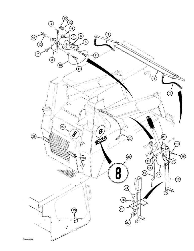 Схема запчастей Case 1825 - (9-30) - SPECIAL PARTS FOR GERMANY (TUV APPROVED), P.I.N. JAF0096608 AND AFTER (09) - CHASSIS/ATTACHMENTS