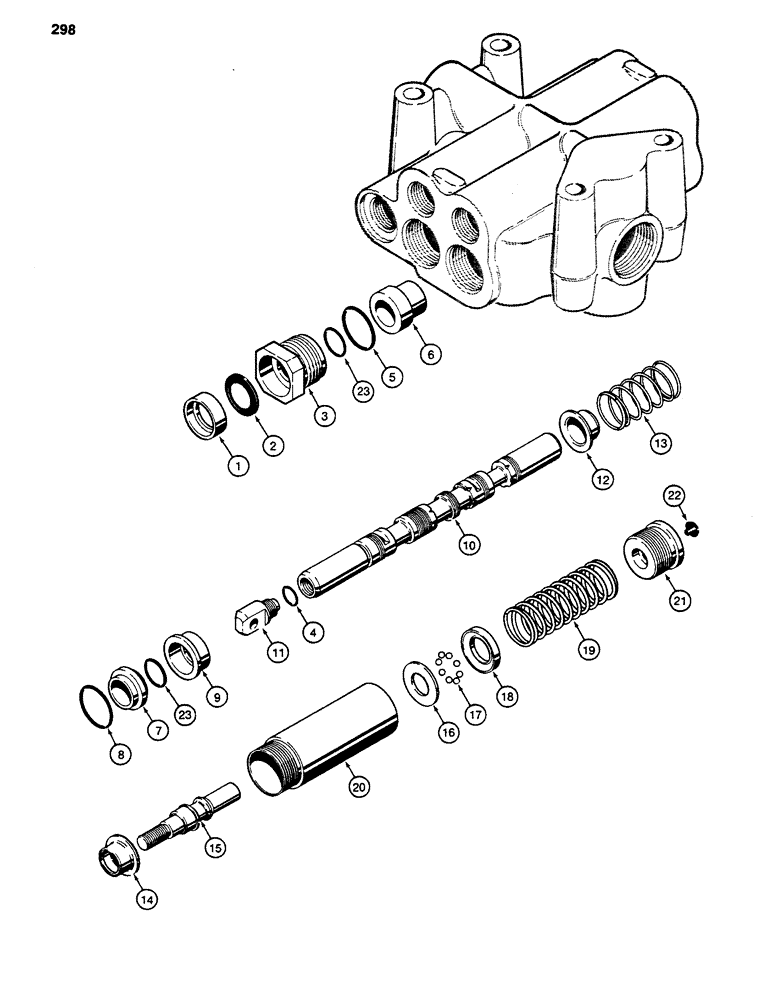 Схема запчастей Case 480D - (298) - PARKER LOADER CONROL VALVE, LOADER LIFT SPOOL (35) - HYDRAULIC SYSTEMS