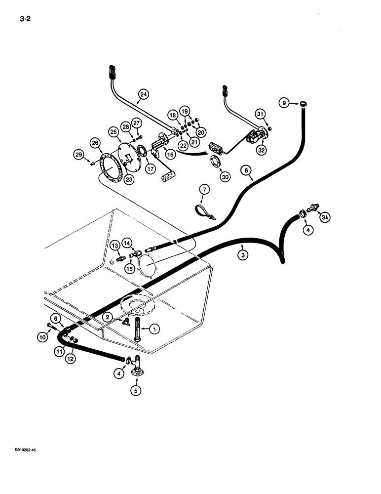 Схема запчастей Case 680L - (3-02) - FUEL TANK AND FUEL LINES (03) - FUEL SYSTEM