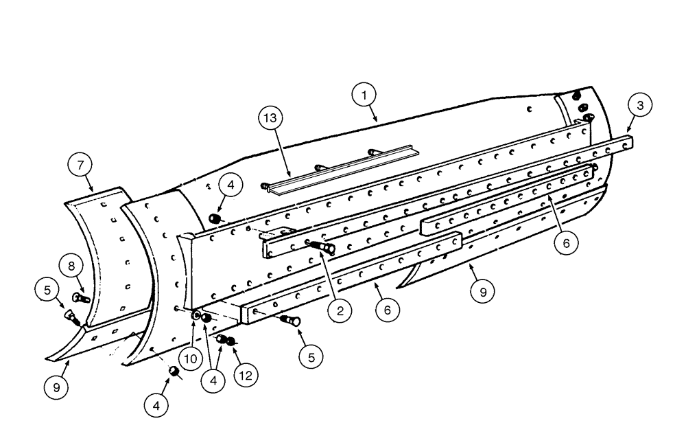 Схема запчастей Case 885 AWD - (09-022[02]) - BLADE (14 FEET) - ASSEMBLY (09) - CHASSIS