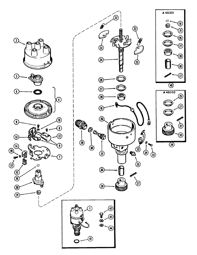 Схема запчастей Case 680CK - (072) - A24508 DISTRIBUTOR, (251) SPARK IGNITION ENGINE, 1ST USED ENGINE SN. 2173890 