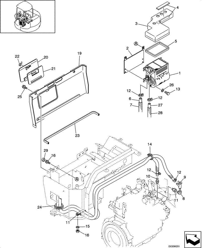 Схема запчастей Case CX47 - (09-43[00]) - HEATER UNIT - CANOPY (09) - CHASSIS/ATTACHMENTS