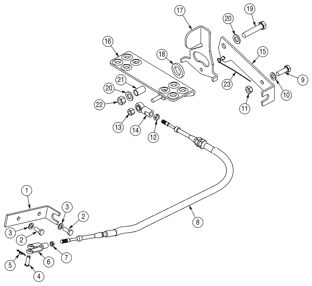 Схема запчастей Case 75XT - (09-22) - LINKAGE - AUXILIARY SYSTEM (09) - CHASSIS