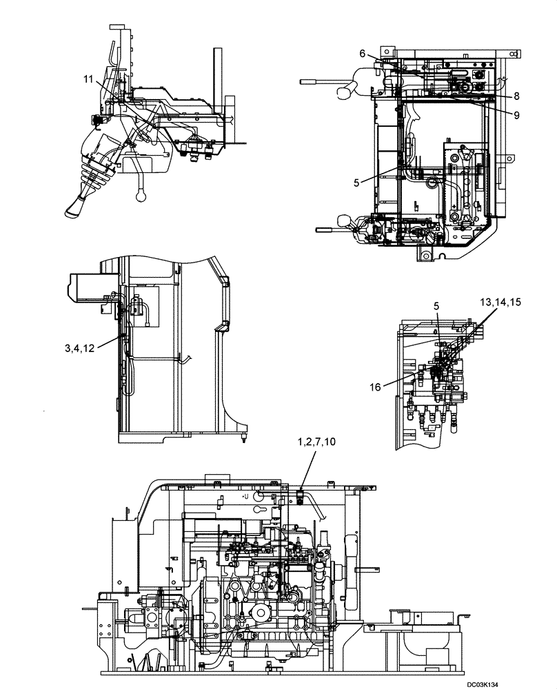 Схема запчастей Case CX47 - (04-07[00]) - HARNESS, MAIN - CHASSIS, UPPERSTRUCTURE - CANOPY (04) - ELECTRICAL SYSTEMS