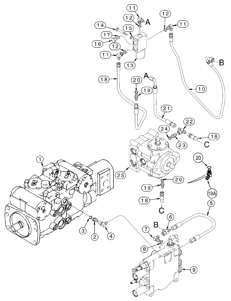 Схема запчастей Case 95XT - (06-10) - HYDROSTATICS - SOLENOID (NORTH AMERICA -JAF0311356 / EUROPE -JAF0274359) (06) - POWER TRAIN