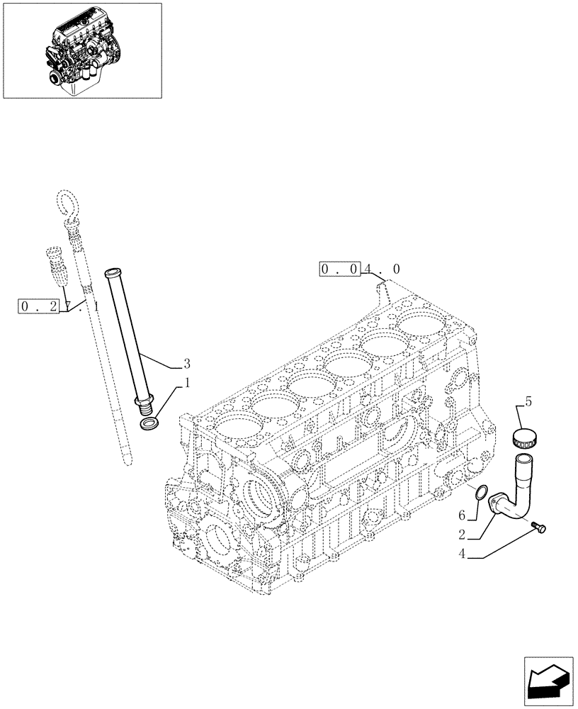 Схема запчастей Case F3BE0684E B001 - (0.27.0[01]) - OIL LEVEL CHECK (504041497 - 504041495) 