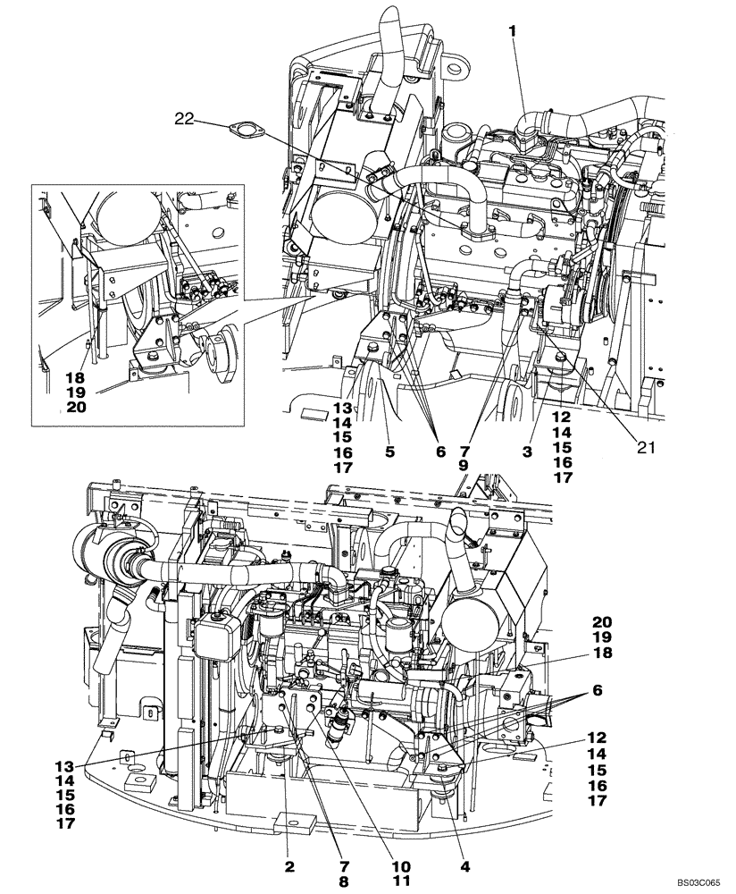 Схема запчастей Case CX75SR - (02-01) - ENGINE MOUNTING (02) - ENGINE