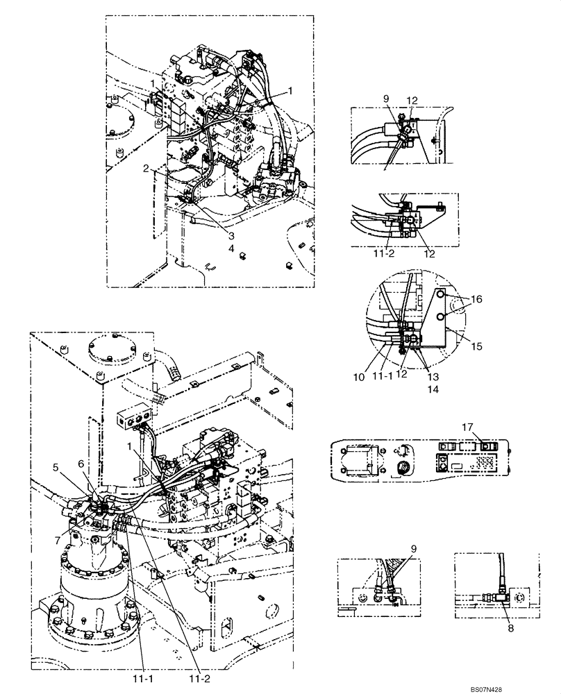 Схема запчастей Case CX210B - (08-98) - KITS, FREE SWING (08) - HYDRAULICS