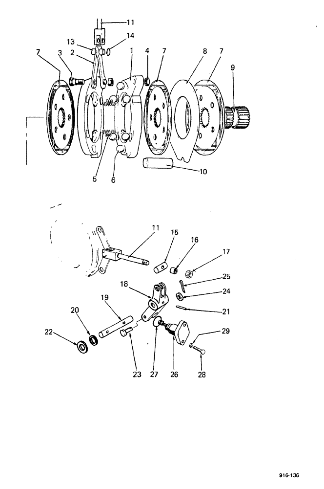 Схема запчастей Case 580F - (088) - BRAKES AND BRAKE LINKAGE (33) - BRAKES & CONTROLS