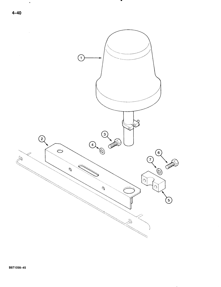 Схема запчастей Case 888 - (4-040) - ROTATING BEACON (04) - ELECTRICAL SYSTEMS