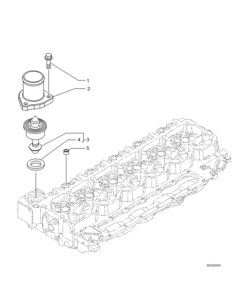 Схема запчастей Case 721D - (02-42) - THERMOSTAT - ENGINE COOLING SYSTEM (02) - ENGINE