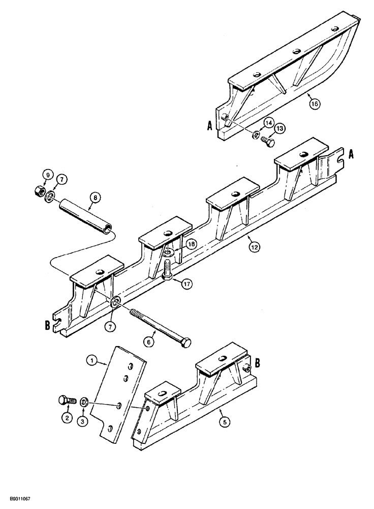 Схема запчастей Case 850G - (5-08) - TRACK GUARDS (04) - UNDERCARRIAGE