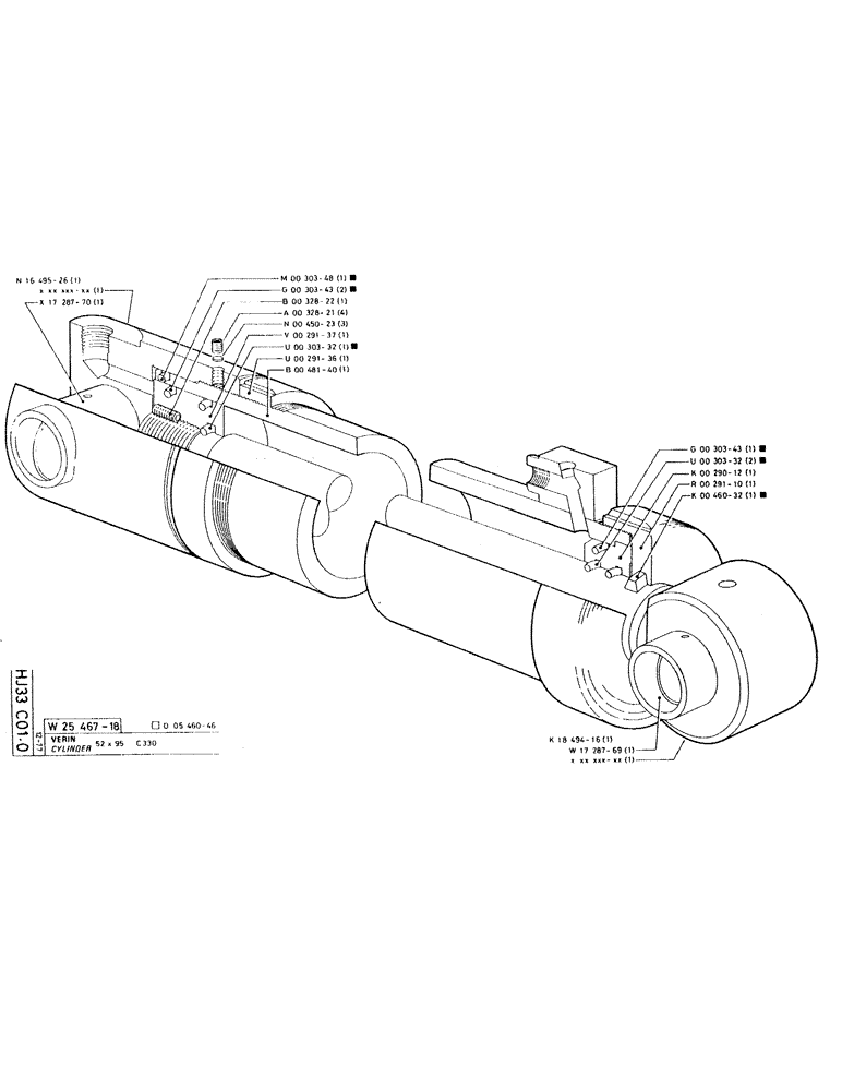 Схема запчастей Case RC200 - (065) - CYLINDER 