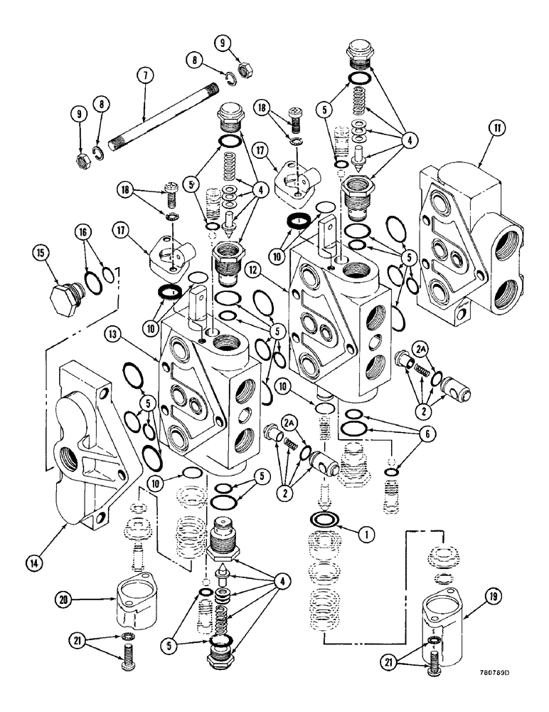 Схема запчастей Case FH4 - (2-14) - LOADER CONTROL VALVE ASSEMBLY (35) - HYDRAULIC SYSTEMS