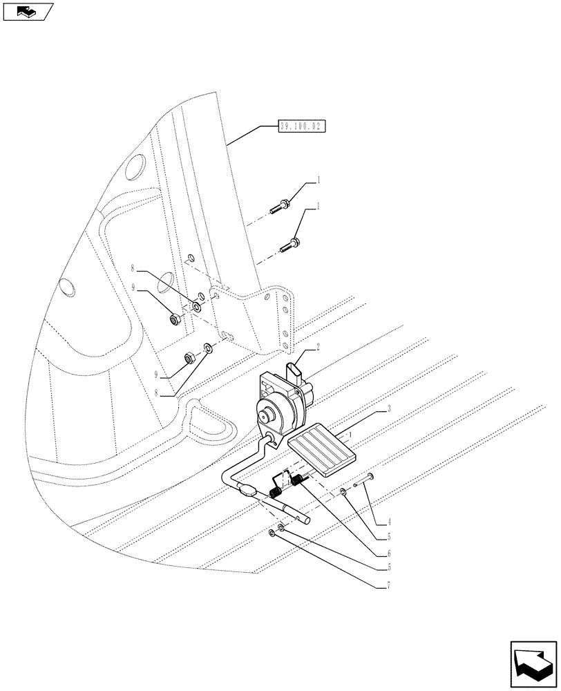 Схема запчастей Case 590SN - (55.525.01) - THROTTLE - FOOT - ASM (55) - ELECTRICAL SYSTEMS