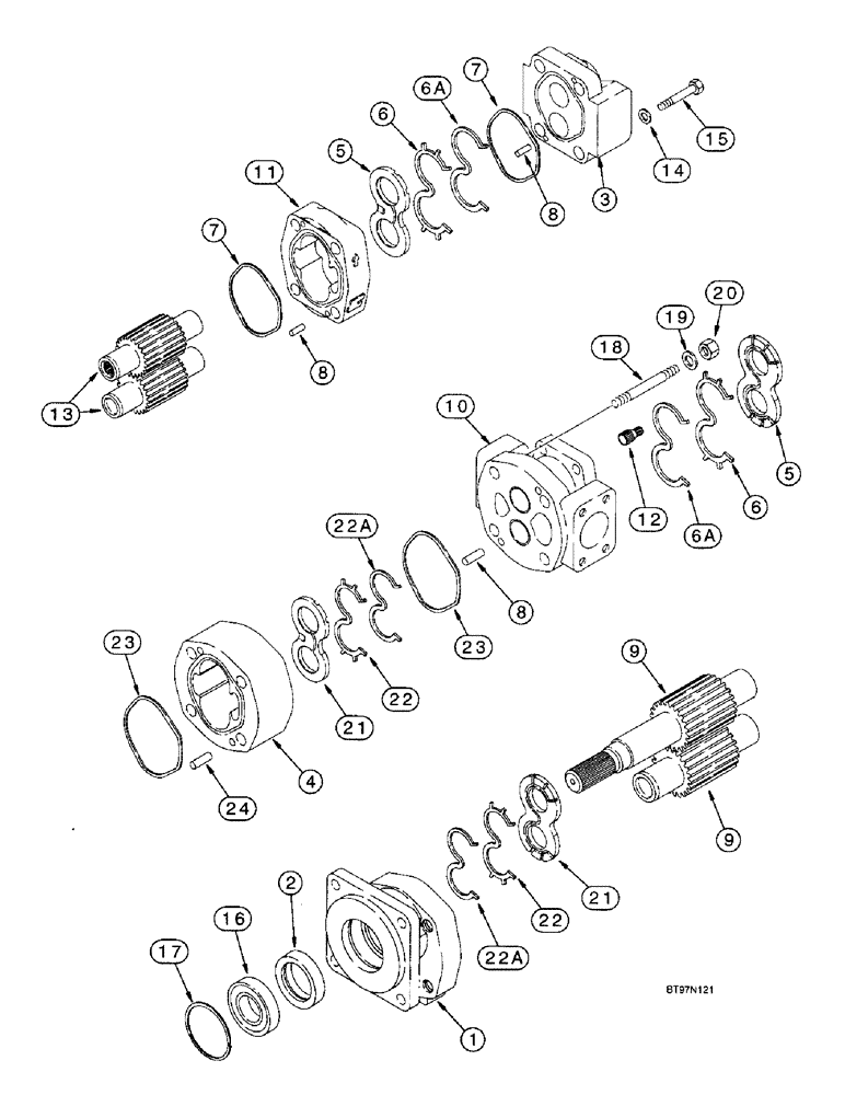 Схема запчастей Case 590SL - (8-70) - EQUIPMENT HYDRAULIC PUMP (08) - HYDRAULICS