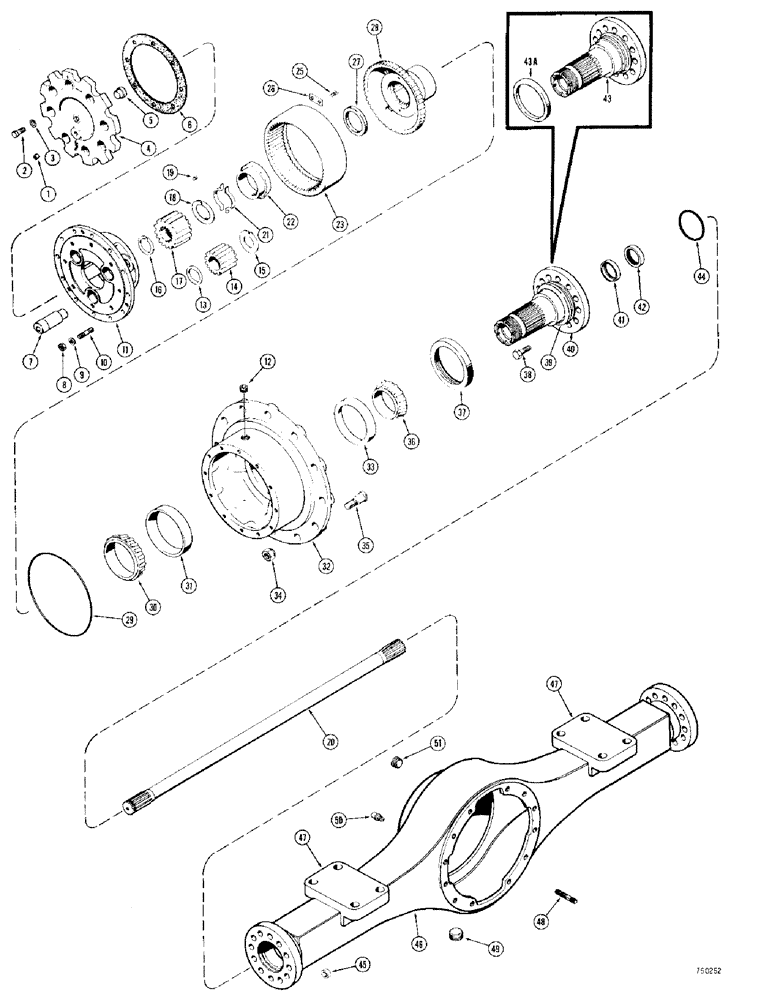 Схема запчастей Case 400C - (152) - PR75 AXLE AND PLANETARY (06) - POWER TRAIN