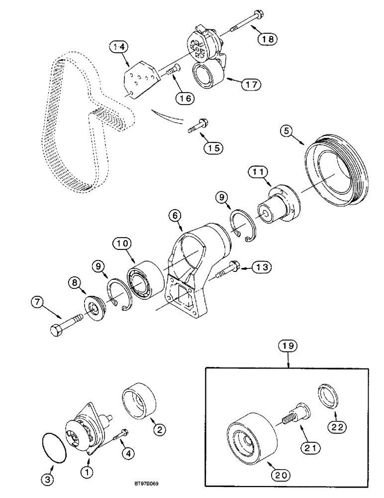 Схема запчастей Case 660 - (2-13A) - WATER PUMP SYSTEM, 4-390 EMISSIONS CERTIFIED ENGINE (02) - ENGINE