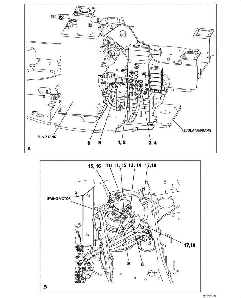 Схема запчастей Case CX75SR - (08-14) - HYDRAULICS - SWING - JOINT, SWIVEL CENTER (08) - HYDRAULICS