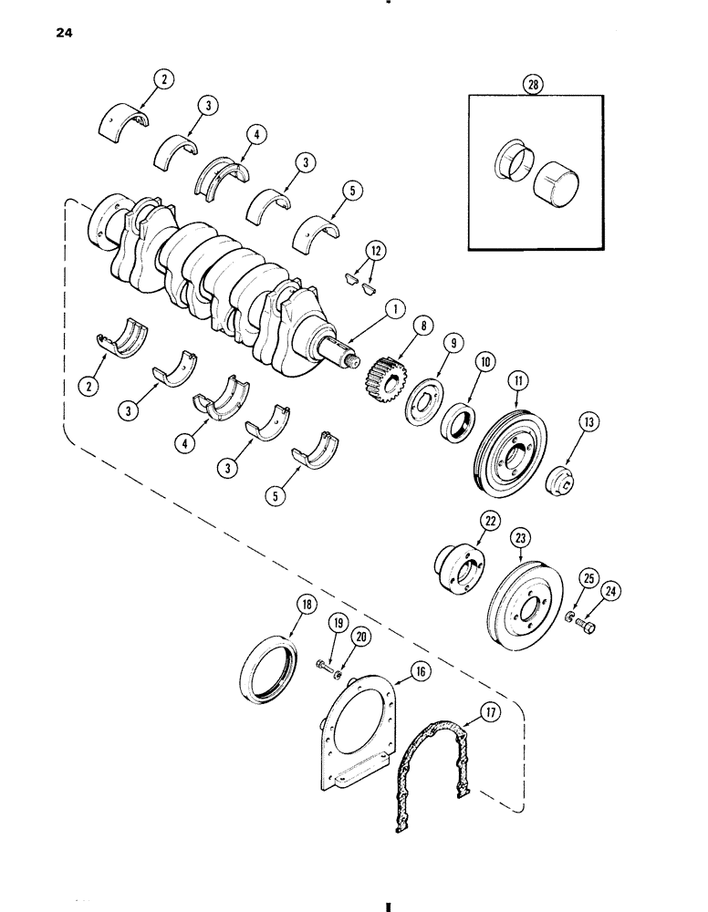 Схема запчастей Case W11 - (024) - CRANKSHAFT, 207 DIESEL ENGINE (02) - ENGINE