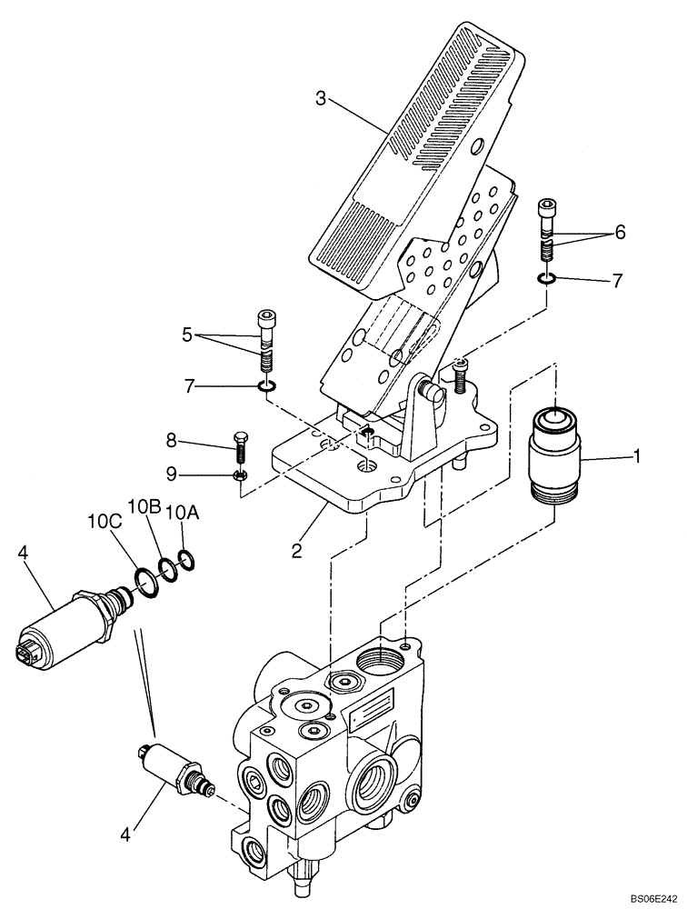 Схема запчастей Case 821E - (07-05) - VALVE ASSY - BRAKE (07) - BRAKES