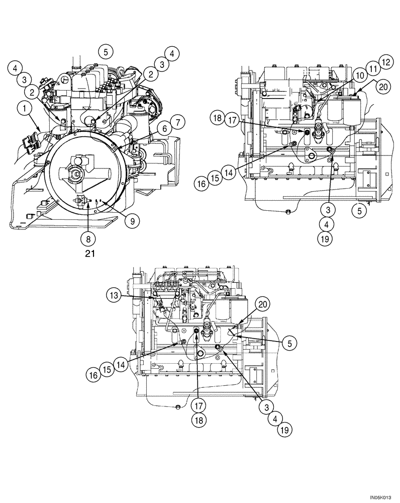 Схема запчастей Case 550H-IND - (04-10) - HARNESS, FRONT, ENGINE LEFT HAND SIDE AND REAR (04) - ELECTRICAL SYSTEMS