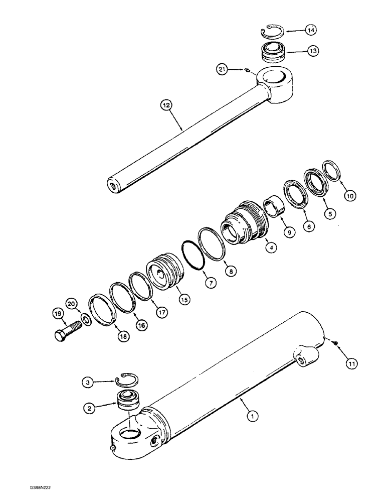 Схема запчастей Case 821B - (5-19A) - STEERING CYLINDER (05) - STEERING