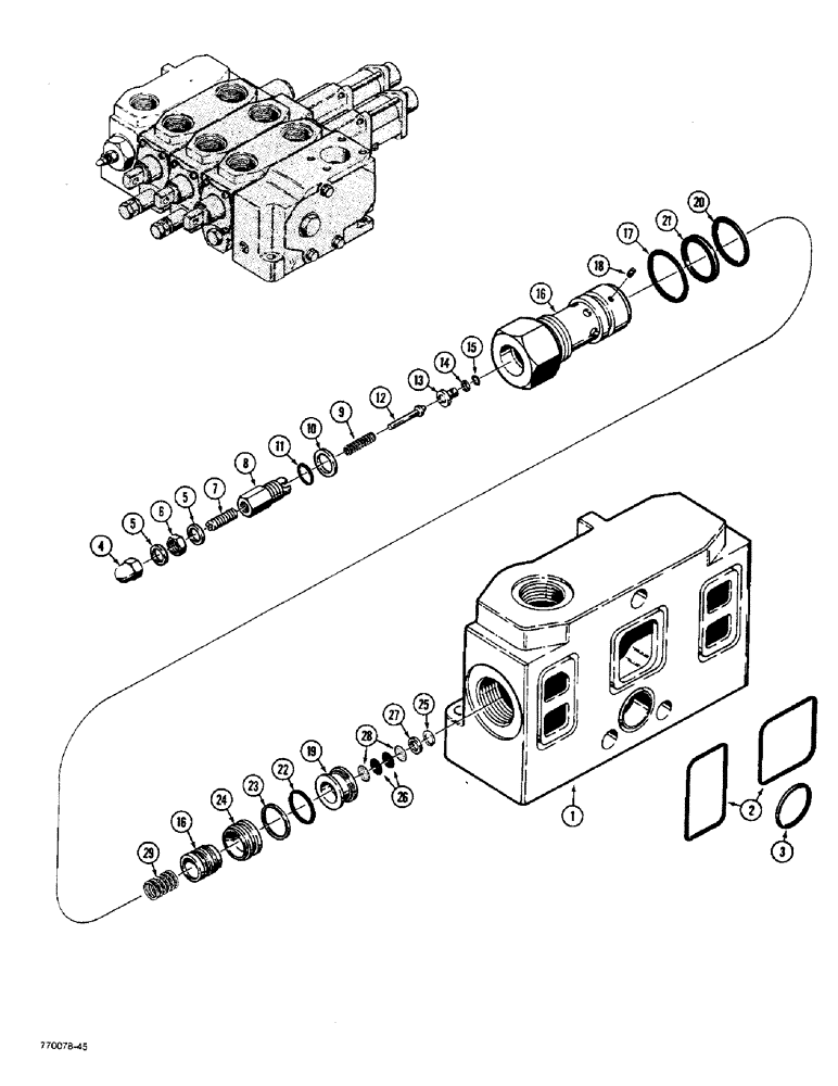 Схема запчастей Case W36 - (8-418) - L70875 AND L70876 LOADER CONTROL VALVES, D76983 INLET SECTION (08) - HYDRAULICS