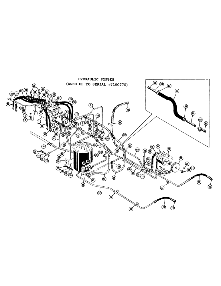 Схема запчастей Case 1000C - (126) - HYDRAULIC SYSTEM, USED UP TO SERIAL NUMBER 7100770, HYDRAULIC BRAKE LINE SYSTEM (07) - HYDRAULIC SYSTEM