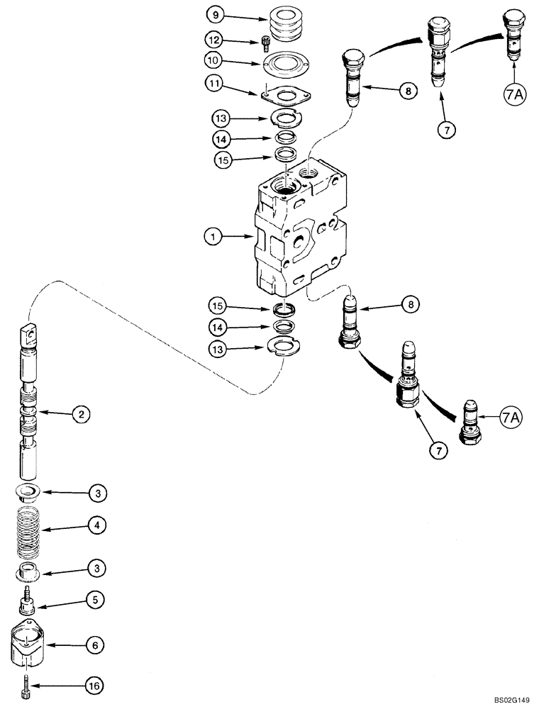 Схема запчастей Case 850L - (08-21) - SECTION ASSEMBLY - TILT, ANGLE, AND AUXILIARY (08) - HYDRAULICS