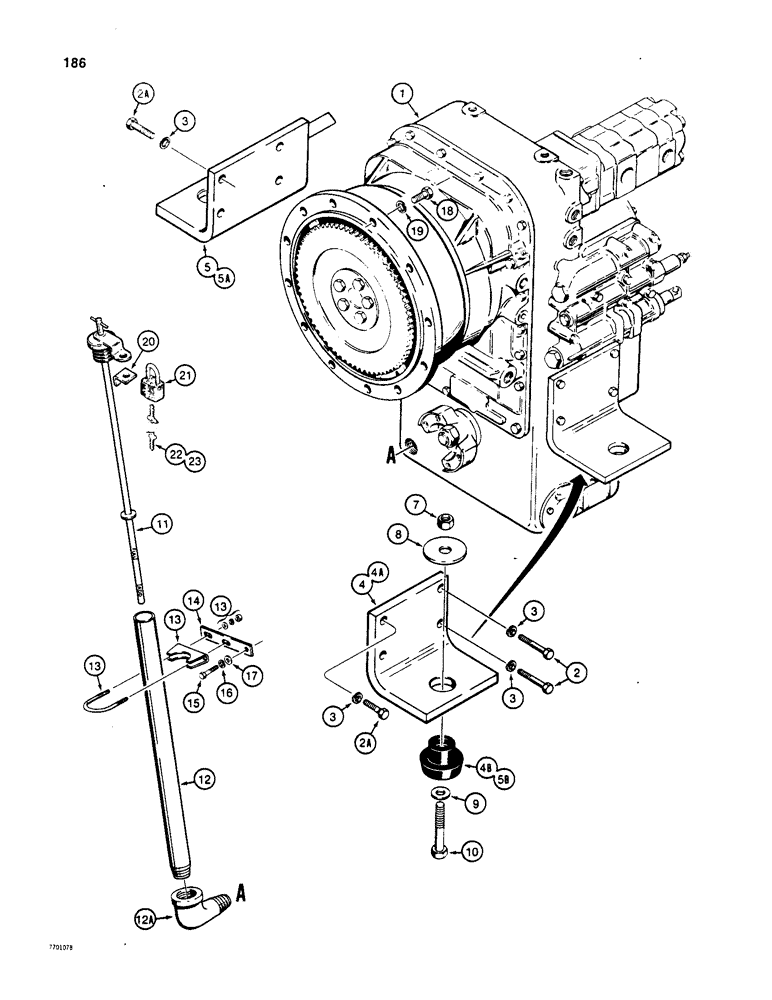 Схема запчастей Case W20 - (186) - TRANSMISSION AND TRANSMISSION MOUNTS (06) - POWER TRAIN