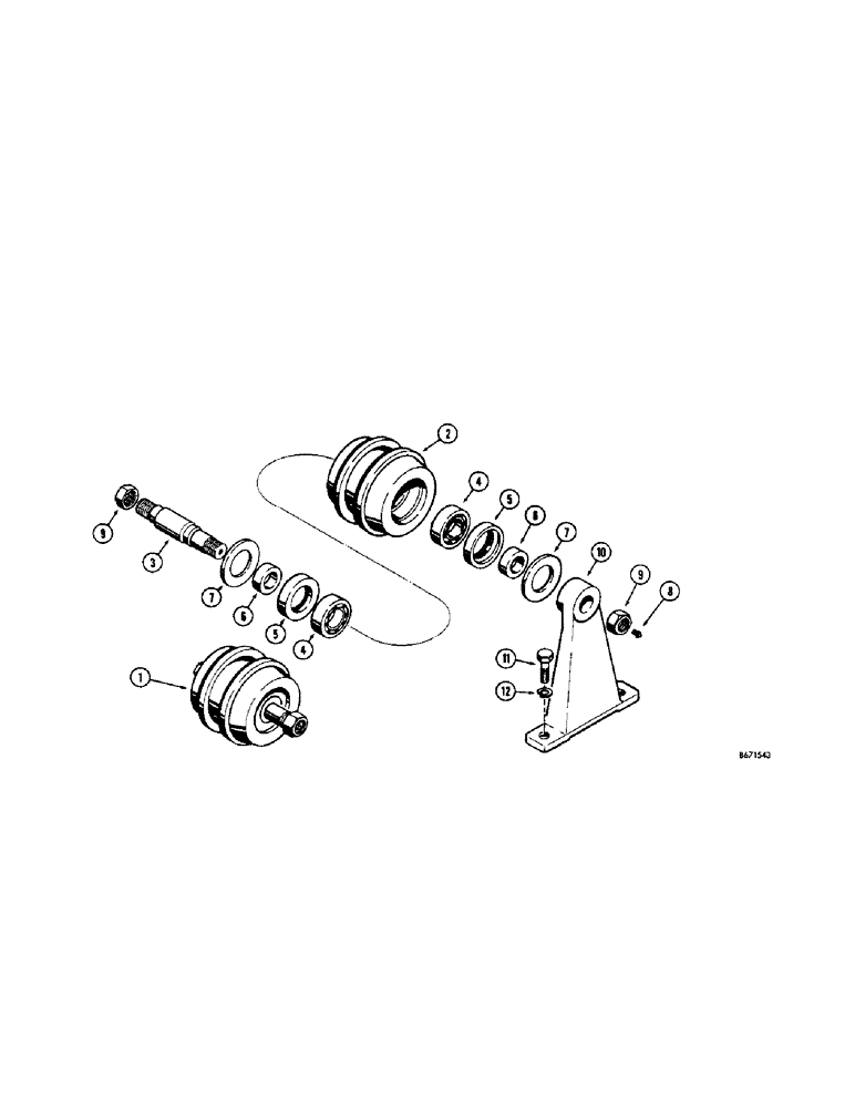 Схема запчастей Case 310G - (122[2]) - TRACK CARRIER ROLLER (36" GAUGE) (04) - UNDERCARRIAGE