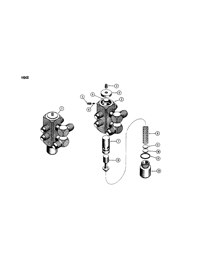 Схема запчастей Case 1150 - (192) - D38826 DROTT RELIEF VALVE (07) - HYDRAULIC SYSTEM