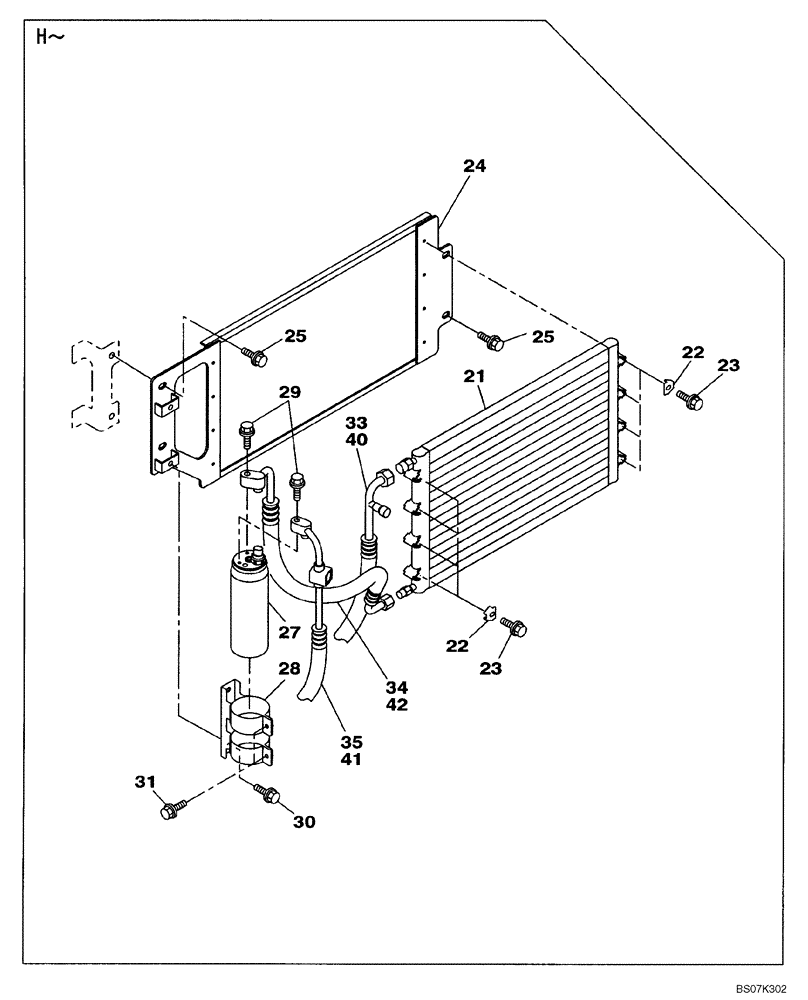 Схема запчастей Case CX225SR - (09-22) - AIR CONDITIONING SYSTEM - CONDENSER (09) - CHASSIS/ATTACHMENTS