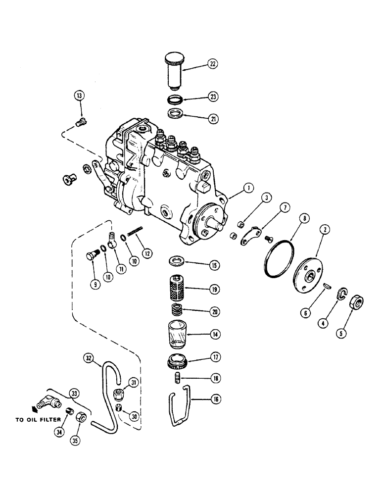 Схема запчастей Case 336B - (40) - A62326 FUEL INJECTION PUMP, 336BDT TURBOCHARGED ENGINES W/LUBE ON ENGING SIDE OF PUMP 