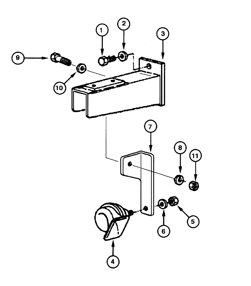 Схема запчастей Case 865 - (04.14[00]) - ELECTRIC SYSTEM - HORN (04) - ELECTRICAL SYSTEMS