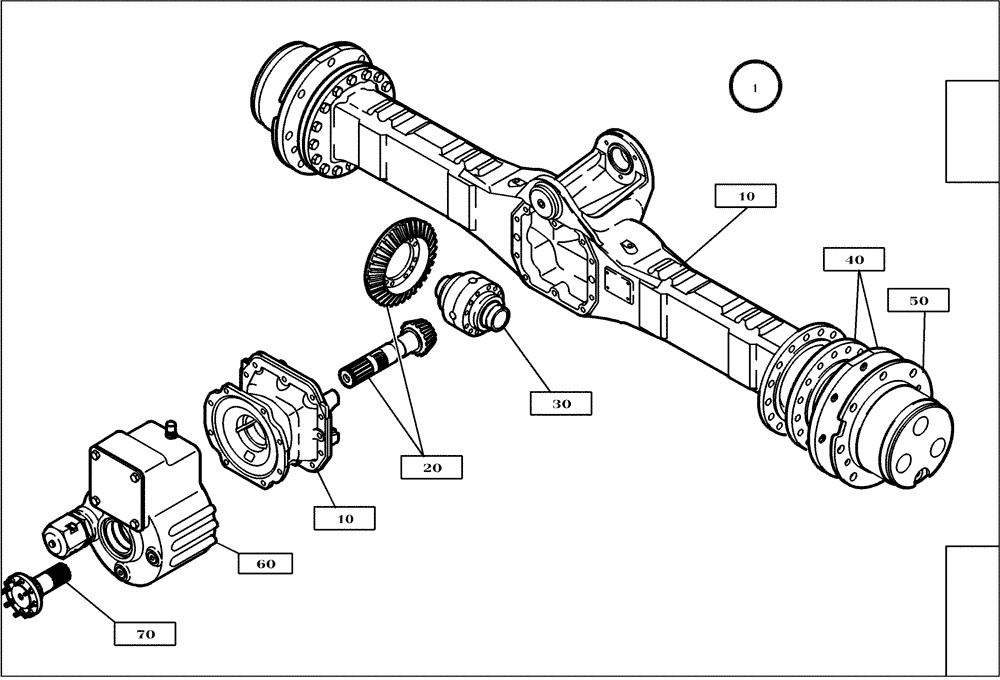 Схема запчастей Case 221E - (02.213[2988822000]) - REAR AXLE FAST GEAR SELF-LOCKING (27) - REAR AXLE SYSTEM